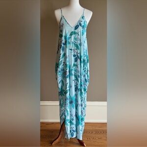 Chemise Floral Maxi Dress with Spaghetti Straps